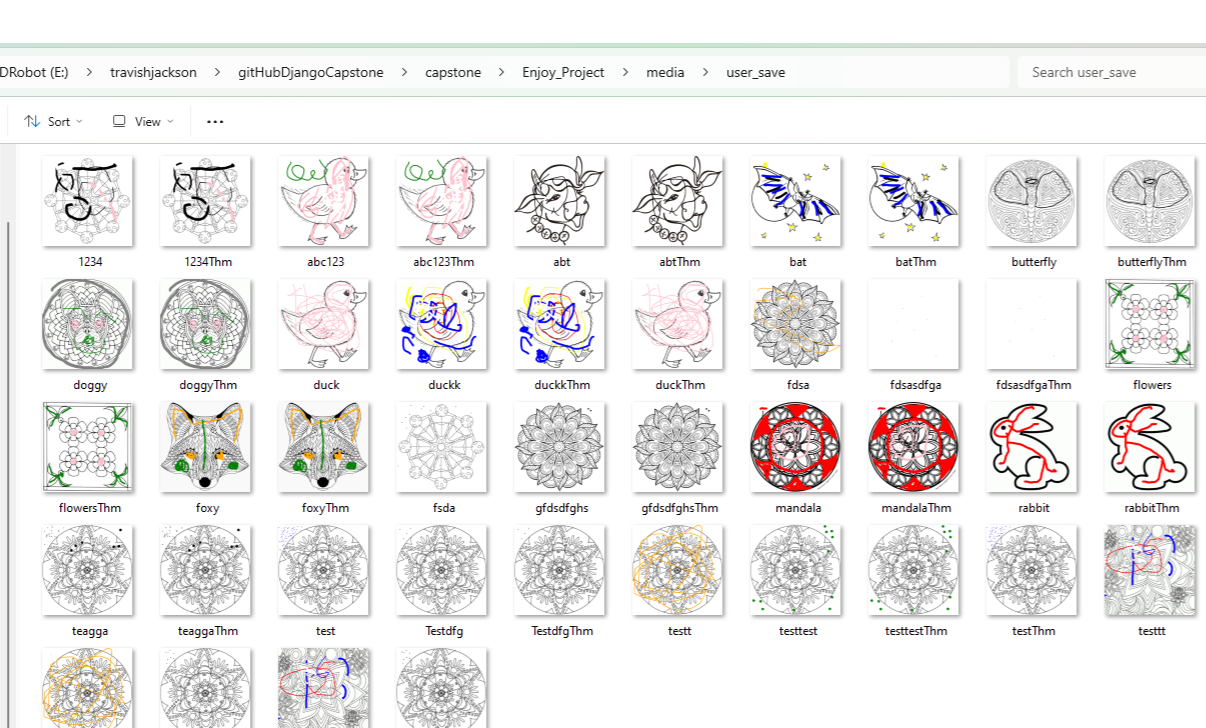 Examples of the saved images from the webpage